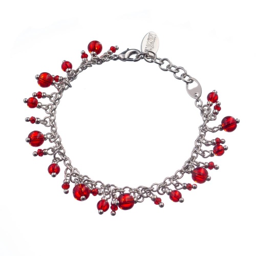 Браслет Lanzerotti, Crespino, с кристаллами и стеклянными бусинами, LZ-23.05-243 красный