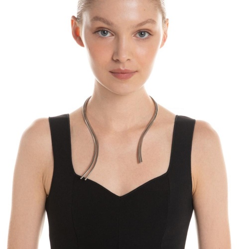 Колье Katerina Vassou, Singularity, гривна, минималистичный дизайн, KV25.2-404738S серебристый фото 2