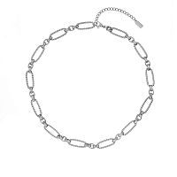 Колье Dansk Copenhagen, Courage Waterproof, с кручеными овальными звеньями, DNSK25.2-9W2407018 серебристый