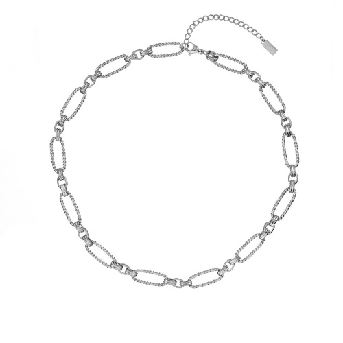 Колье Dansk Copenhagen, Courage Waterproof, с кручеными овальными звеньями, DNSK25.2-9W2407018 серебристый