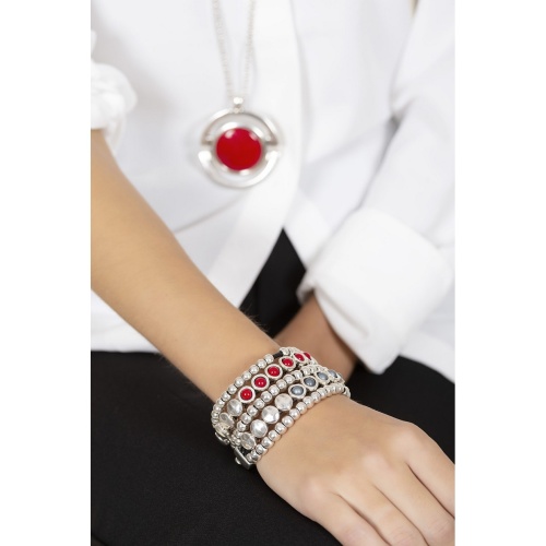 Браслет Ciclon, Divino, с муранским стеклом и кожей, CN-233100 серый фото 2