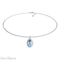 Колье Qudo TIVOLA UNICA big (S/P) Aquamarine 3cm, 420527