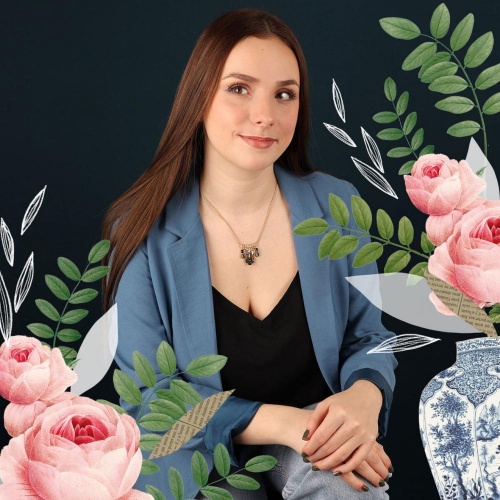 Колье TARATATA, Chardon bleu, со стеклянными бусинами, тигровым глазом, TT-H24-09113-204 синий фото 5