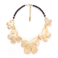 Колье Nature Bijoux, Fioria, с перламутром и деревом роблес, NB26.1-15-43692 золотистый