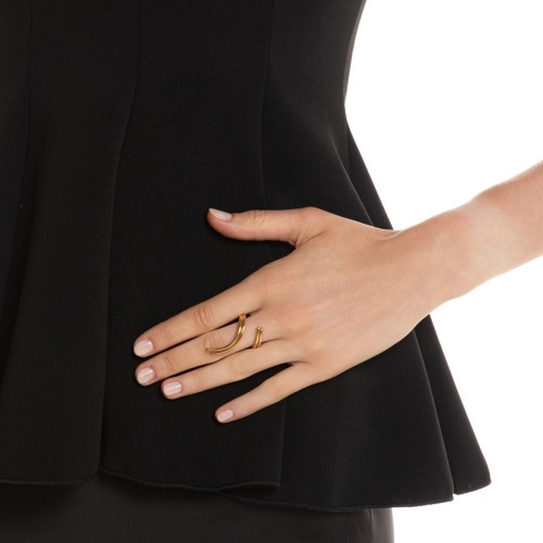 Кольцо Katerina Vassou, Singularity, незамкнутое, минималистичный дизайн, KV25.2-404744G золотистый фото 2