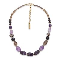 Колье Nature Bijoux, Belle de nuit, гранат, дымчатый кварц, аметист, жемчуг, NB26.2-15-43974 фиолетовый