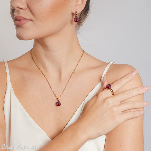 Кольцо Qudo Firenze ruby 17.2 мм 610214 R/RG фото 2