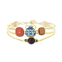 Браслет TARATATA, Antique, смола, тигровый глаз, гематит, циозит, TT-H25-07311-20M золотистый