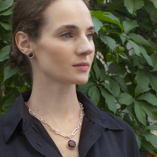 Пусеты Fiore Luna COFFE AGATE, LE1107 BR/S фото 3