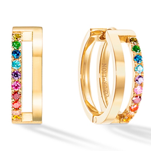 Серьги Coeur de Lion Multicolour Rainbow-Gold, 0136/21-1535 фото 2