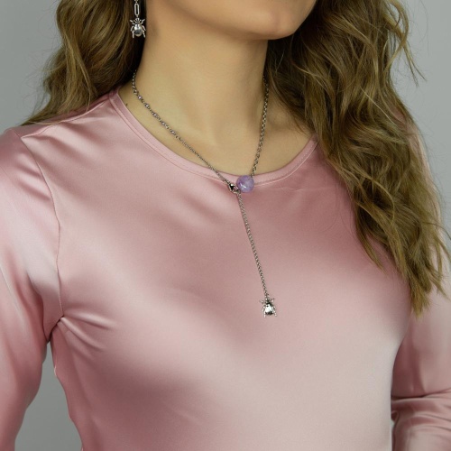 Колье Lanzerotti, Iris, с аметистом, перламутром и жуком, LZ-26.03-082 сиреневый фото 3