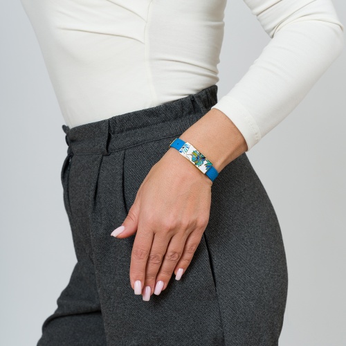 Браслет Fiore Luna на голубом кожанном ремешке, CB03599-26A фото 3