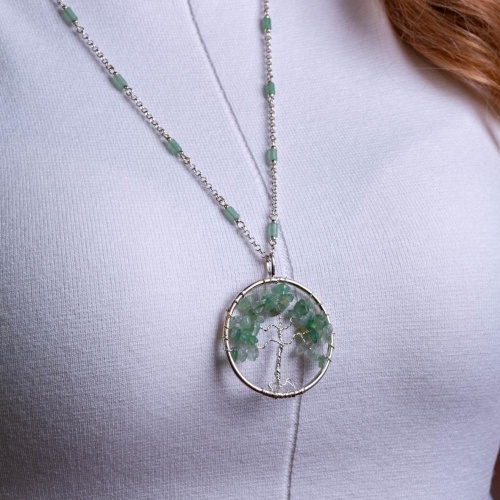 Колье Lanzerotti, Ispirazione, агат, берилл, подвеска-дерево, LZ-24.10-424 зеленый фото 3