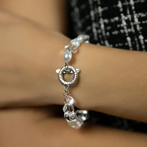 Браслет Lanzerotti, Pianoforte, с жемчугом барокко и хрусталем, LZ-25.12-392 хрустальный фото 3