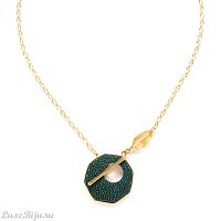 Колье Nature Bijoux, Oxford, тамариндовое дерево, кожа ската, цитрин, NB22.2-15-42382 синий