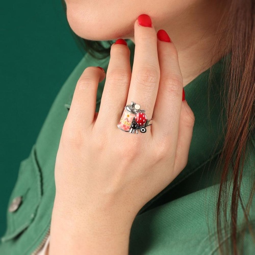 Кольцо TARATATA, Chapardeuse, разъемное, со смолой, бусинами и нитью, TT-H24-07415-105 розовый фото 4