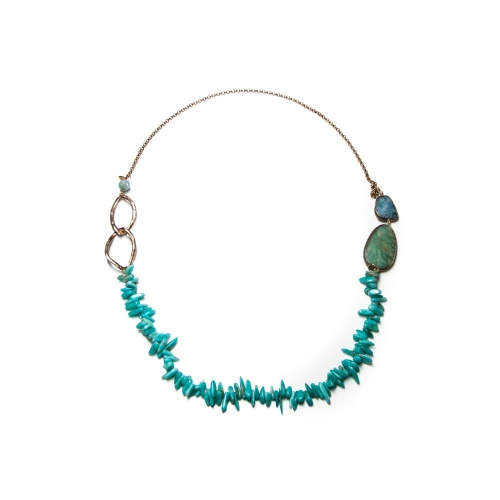 Колье Estrosia, аквамарин, бирюзовый амазонит, ES-CLD23