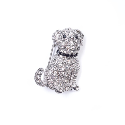 Брошь Moon Paris, Nord, собака, с кристаллами, MoS-22.03-022 серебристый