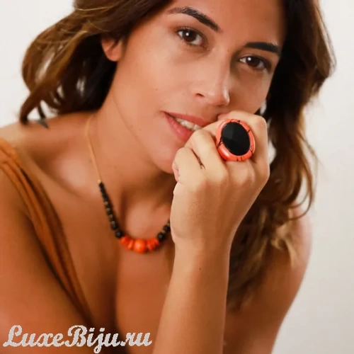 Кольцо Nature Bijoux, Halmahera, с турмалином и говлитом, NB22.2-19-24540 оранжевый, 18 фото 3