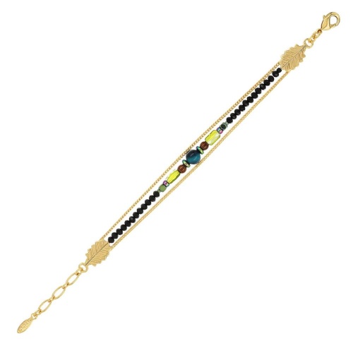Браслет TARATATA, Chardon bleu, со стеклянными бусинами, тигровым глазом, TT-H24-09313-204 синий