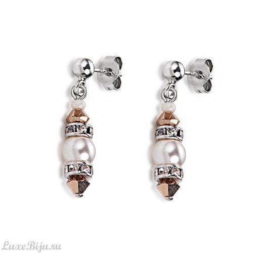 Серьги Coeur de Lion Crystal-Rosegold 4801/21-1822
