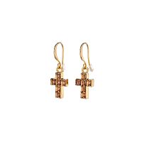 Серьги Moon Paris, Ringo Queen, с крестом и кристаллами, MRQ-26.01-004 золотистый