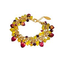 Браслет Lanzerotti, Erbario, с жадом, жемчугом, рубином и розами, LZ-26.02-061 зеленый