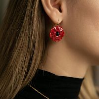 Серьги TARATATA, Carmen, смола, слюдяной порошок, агат, TT-W25-04736-203 красный