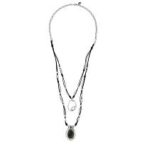 Колье Ciclon, Deba, двойное, с муранским стеклом, CN-232832 серый