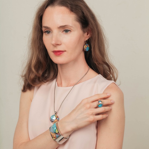 Браслет Fiore Luna на кожаном белом ремешке, CB01156-6 M/S фото 2