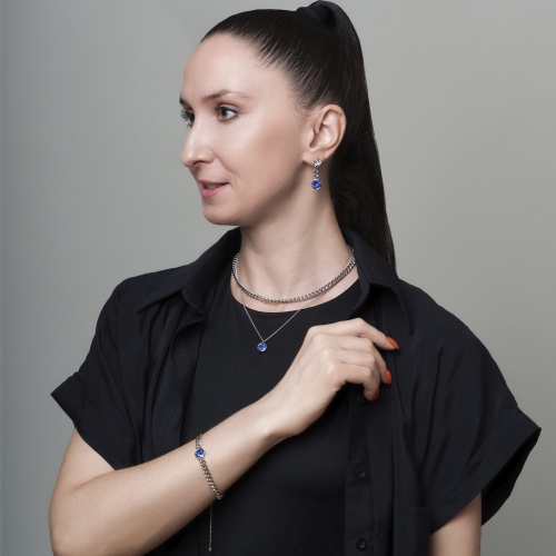 Серьги Fiore Luna Royal Blue Delite, A2401SW-E01.23 BL/S фото 4