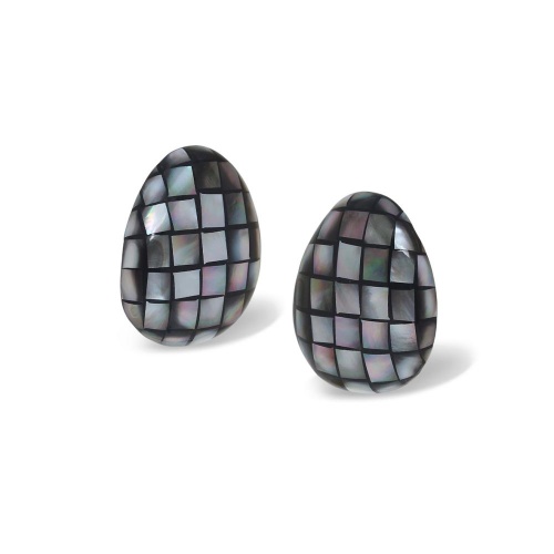 Серьги Nature Bijoux, Rivoli, с перламутровой мозайкой, NB26.2-12-90740 серый
