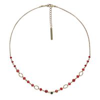 Колье Franck Herval, Scarlet, стеклянные бусины, Swarovski, яшма, FH26.2-15-64712 красный