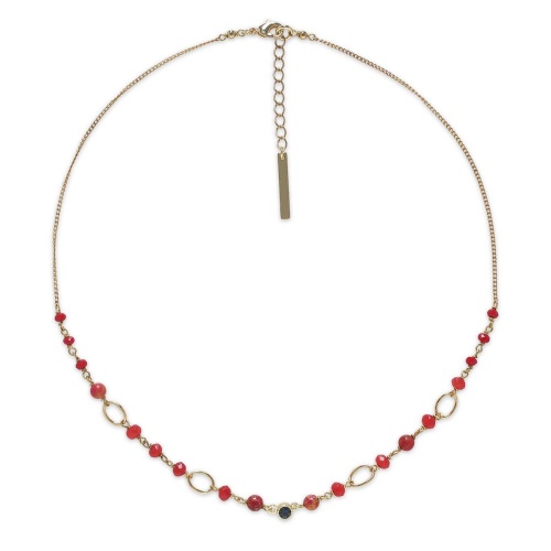 Колье Franck Herval, Scarlet, стеклянные бусины, Swarovski, яшма, FH26.2-15-64712 красный