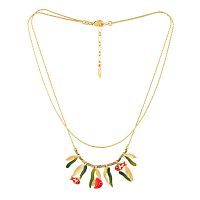 Колье TARATATA, Bocal, смола, роспись, золотисстый гематит, TT-T26-01102-203 красный