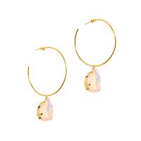 Серьги Catherine Bijoux, Aurora crystal, полукольца с кристаллом, CB26.1-5684FG розовый