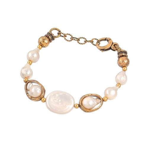 Браслет Alcozer&J, с жемчугом, AL2512-B58JU25 белый