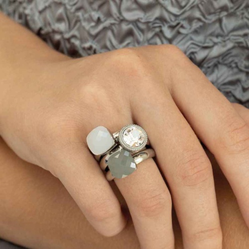 Кольцо Qudo Firenze arctic blue opal 18 мм, 612185 BL/RG фото 2