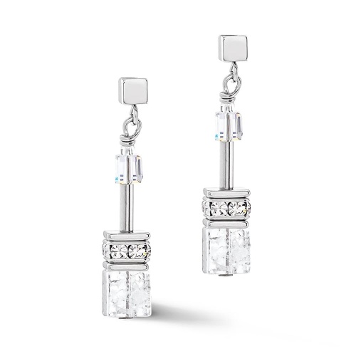 Серьги Coeur de Lion White-Silver, 3018/21-1417 фото 5