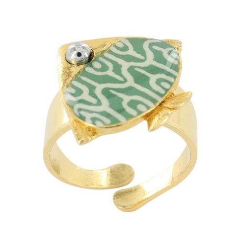 Кольцо TARATATA, Sushi, разъемное, со смолой и бусинами, TT-T25-06405-20T голубой фото 6