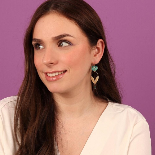 Серьги TARATATA, Crocus, асимметричные,смола,микрошарики,бусины, TT-H24-02755-20M золотистый фото 2