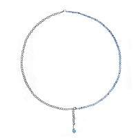 Колье Lanzerotti, Costa Azzurra, трансформер, с голубым халцедоном, LZ-26.04-105 голубой