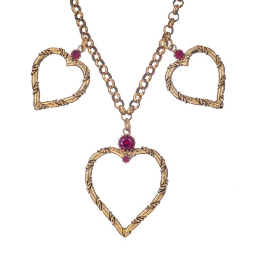 Колье Celeste G, с сердцами и кристаллами Swarovski, CS25.1-2041 красный фото 2