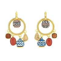 Серьги TARATATA, Antique, асимметрия, смола, пудра, гематит, TT-H25-07761-20M золотистый