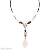 Колье Nature Bijoux, Choco rose, перламутр,говлит,железное и роз.дерево, NB22.1-15-15-42070 коричневый