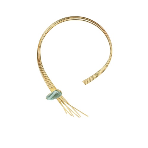 Колье Katerina Vassou, Sensation, гривна с аквамарином, KV26.1-403246G голубой