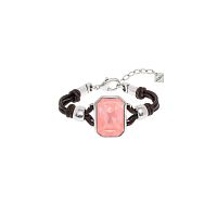 Браслет VIDDA, Lily, кожаный, с кристаллом Swarovski, VD25.1-02082 розовый