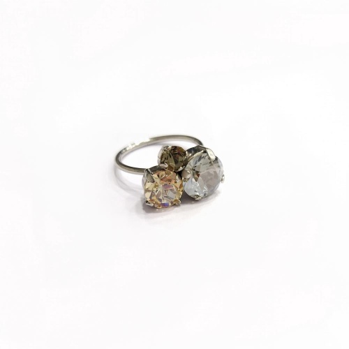 Кольцо Catherine Bijoux, Venus, разъемное, с кристаллами, CB25.1-5298DS серебристый