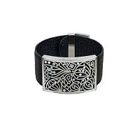 Браслет Fiore Luna на кожаном черном ремешке, CB01366-3 BW