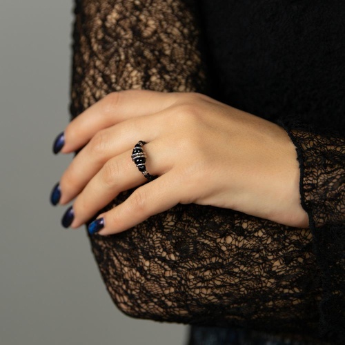 Кольцо Lanzerotti, Pianoforte, стрейч, с жемчугом и гематитом, LZ-26.01-029 черный фото 2